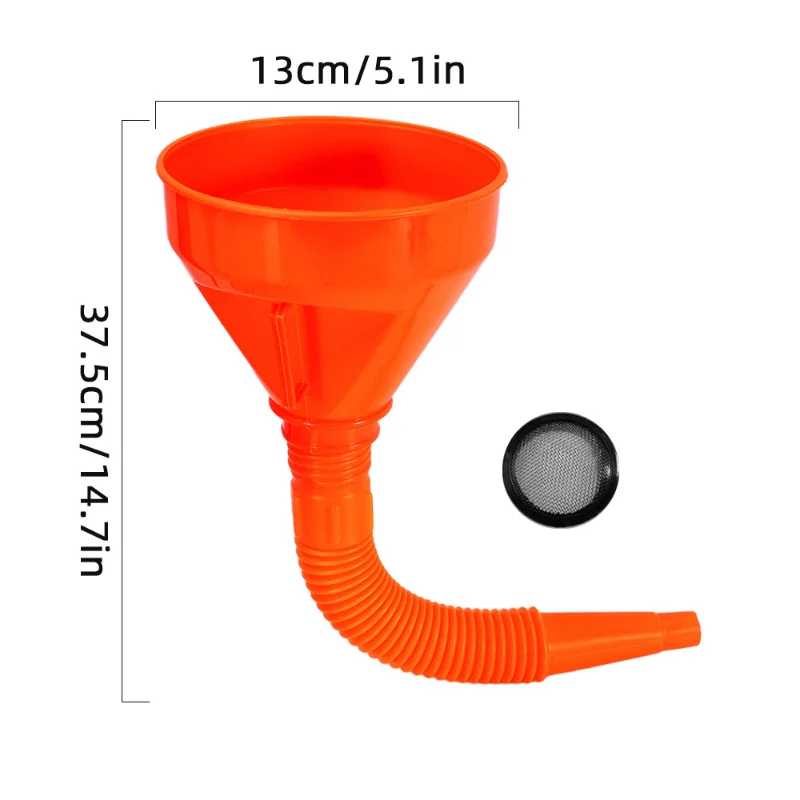 Entonnoir d\'huile universel avec ensemble de poignées de tuyau de filtre, gaz diesel, outils de remplissage de carburant, accessoires de voiture