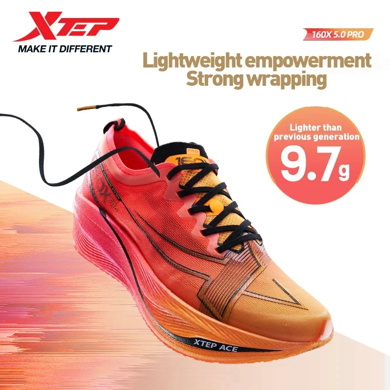 

Xtep 160X 5.0 Pro кроссовки мужские с карбоновой пластиной профессиональная спортивная обувь для марафона PB легкие прочные кроссовки 977319110039