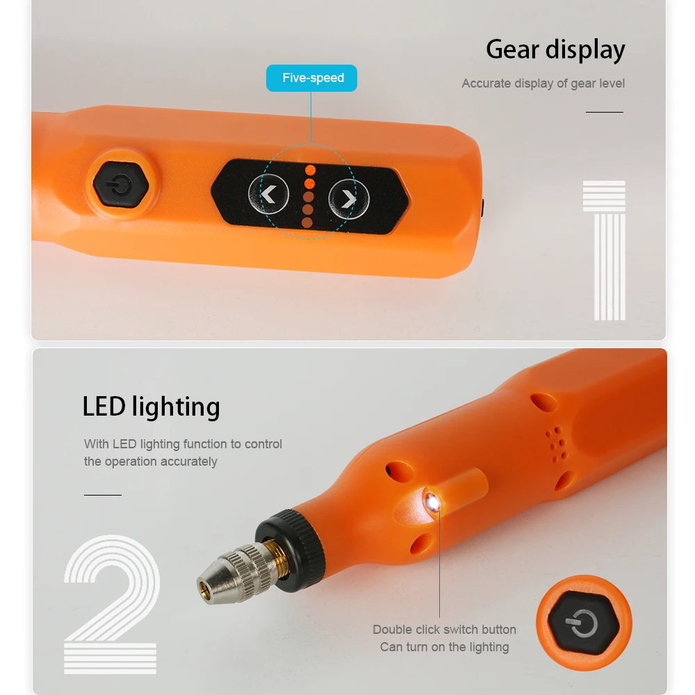 USB 무선 로타리 도구 키트 미니 전기 드릴 액세서리 키트 목공 조각 펜 미니 연마 기계 홈 DIY