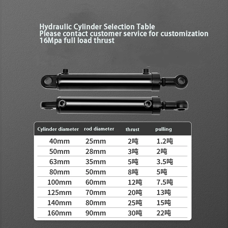 Customized2t Hydraulic Cylinder For Small Single And Double Ear Machinery In Agricultural Engineering