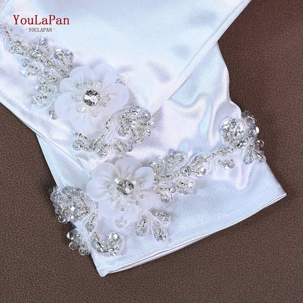 YoulaPan-Ladies' Short Finger Glove, Lace Applique Bordado, Bridal DIY Luvas, Acessórios para a Noiva, Festa de Casamento, M39