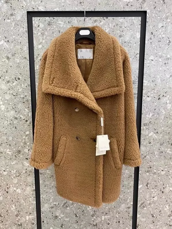 camle wool winter woman\'s short coat thicken warm cashmere coat small size short teddy bear coat for female high quality 4th