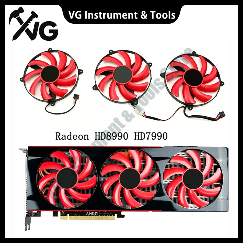 For 85MM FDC10U12D9-C DC 12V 0.45A 4Pin Triple Fan Replacement For AMD Radeon HD8990 HD7990 Graphics Video Card Cooling Fans