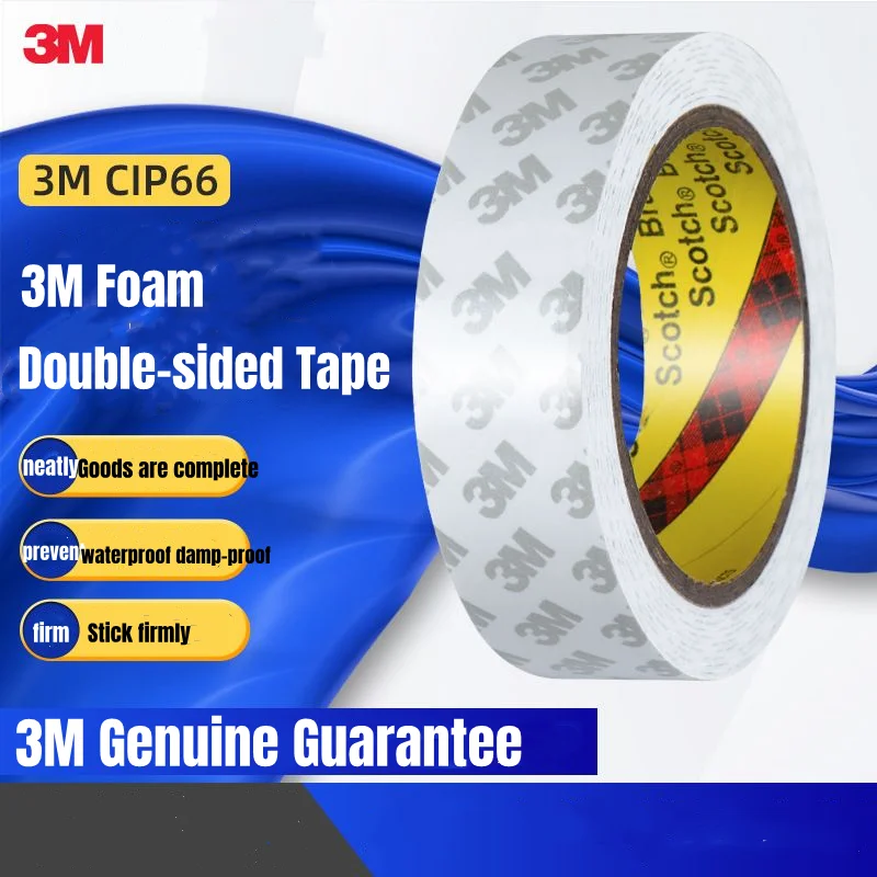 3M 5-60mmx3m Double-Sided Adhesive Strong Non-Trace Foam Tape High Temperature Resistant White Foam Double Sided Adhesive Tape