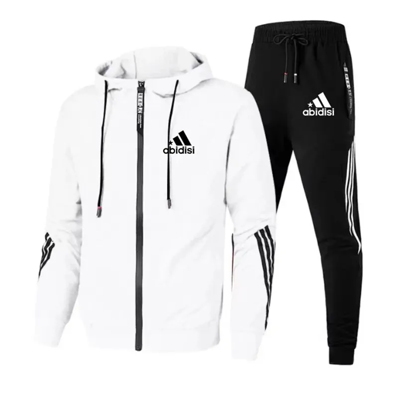 2024 Frühling und Herbst Herren Sporta nzug dünne Kapuze Pullover Casual Running Sportswear zweiteilige se Männer Kleidung Trainings anzug Männer