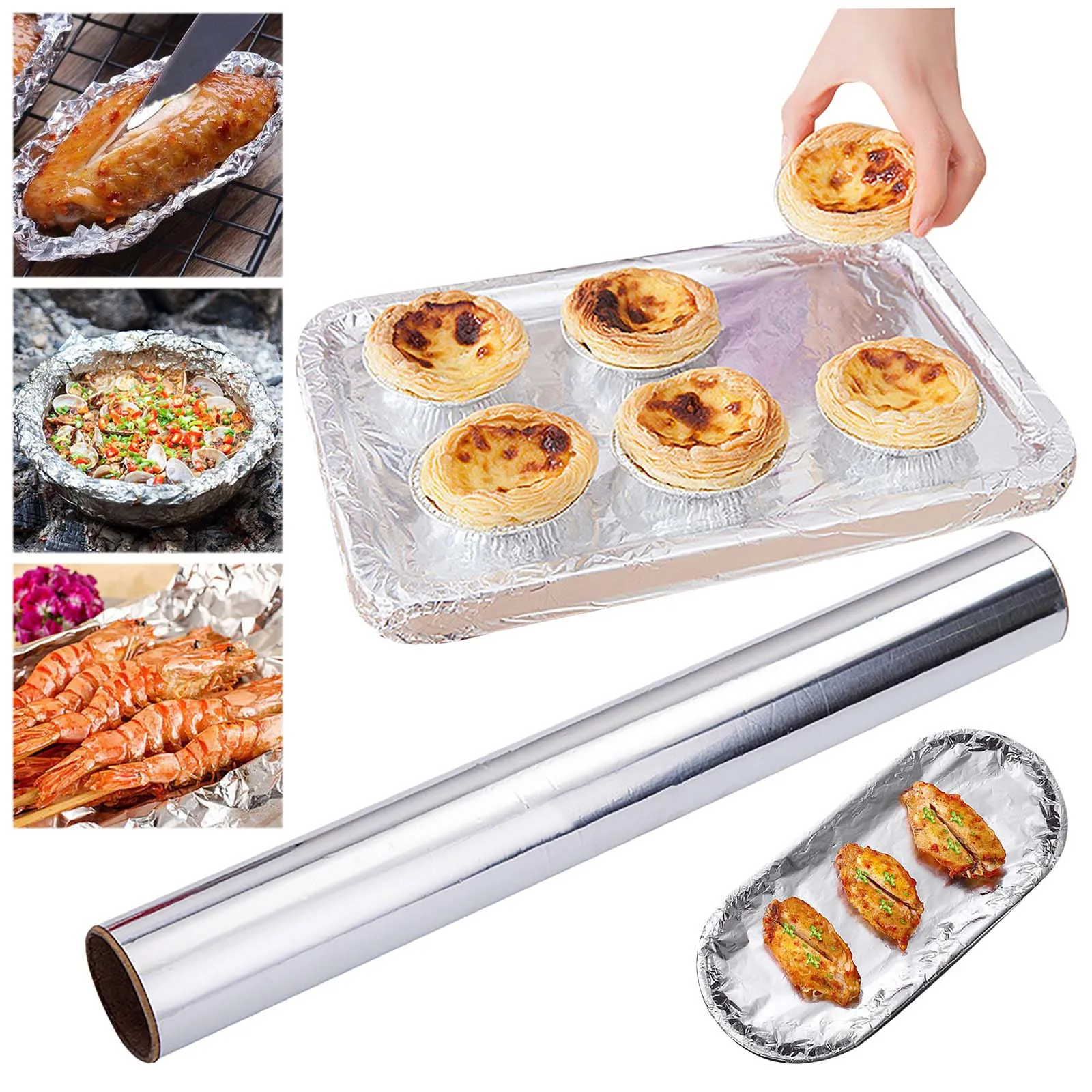 3/10*0.3m Household Food Grade Aluminum Foil Tinfoil Disposable Baking And Barbecue Foil Paper For Orleans Roasted Chicken Wings