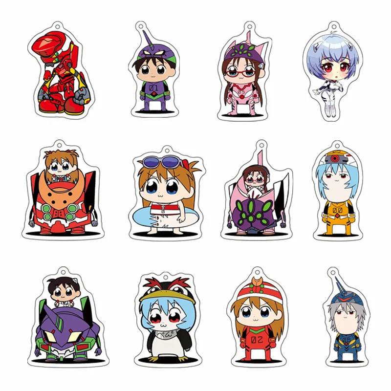 EVA Neon Genesis Evangelion Kaworu Nagisa Asuka Langley Soryu Rei Ayanami Shinji Ikari Acrylic Keychain Pendant Friends Gift