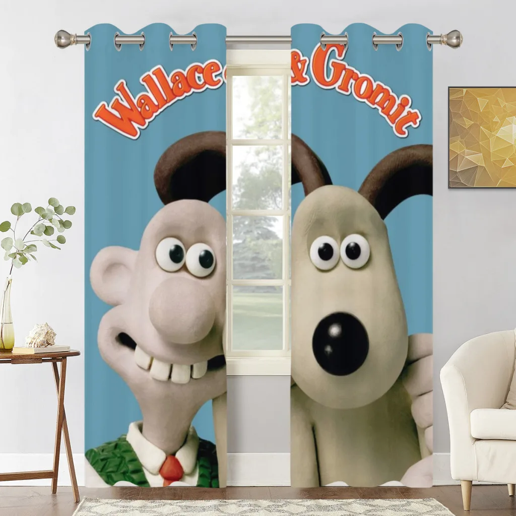 Kawaii Cute Gromit 2 PC Blackout Windows Curtain  for Living Room Bedroom Bathroom Curtains