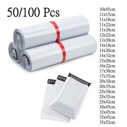 50-100 pieces/batch white express bag express envelope storage bag self-adhesive sealing Pe plastic bag transport packaging bag