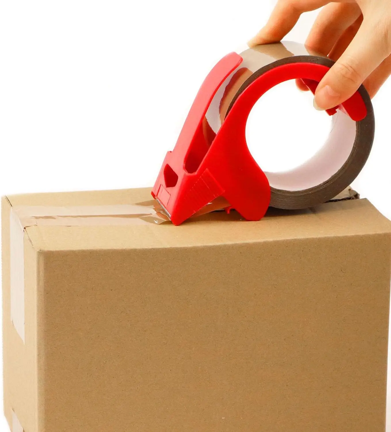 Nastro da imballaggio marrone da 2 pezzi con dispenser -2,7mil x 1,88" x 55Y Nastro da imballaggio resistente per scatole spostanti - Nastro mobile con adesivi resistenti