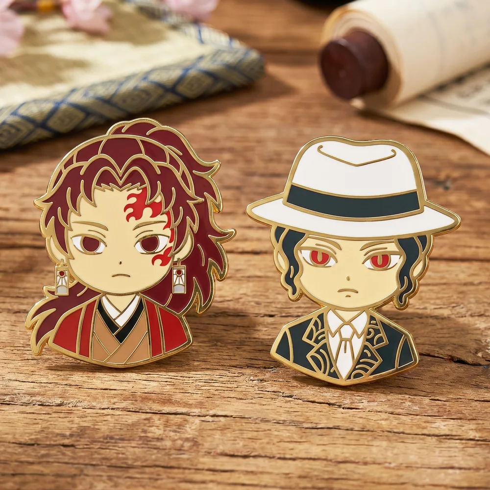 Anime Demon Slayer Pins Kimetsu No Yaiba Badges Pendant Manga Brooches for Backpack Clothing Lapel ACG Cosplay Toy Gift Decor view 4