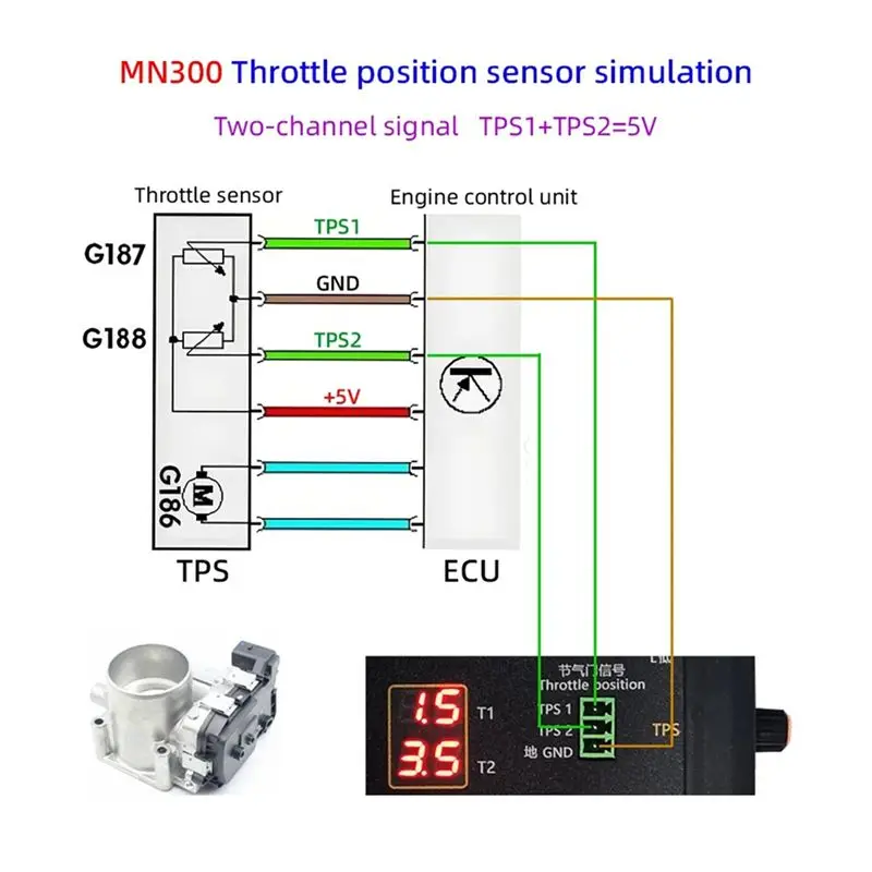 MN300 Auto Sensor Simulator Automotive Signal Tester Car Rail Oxygen Oil Pressure Flow Sensor Signal Generator-ABQF