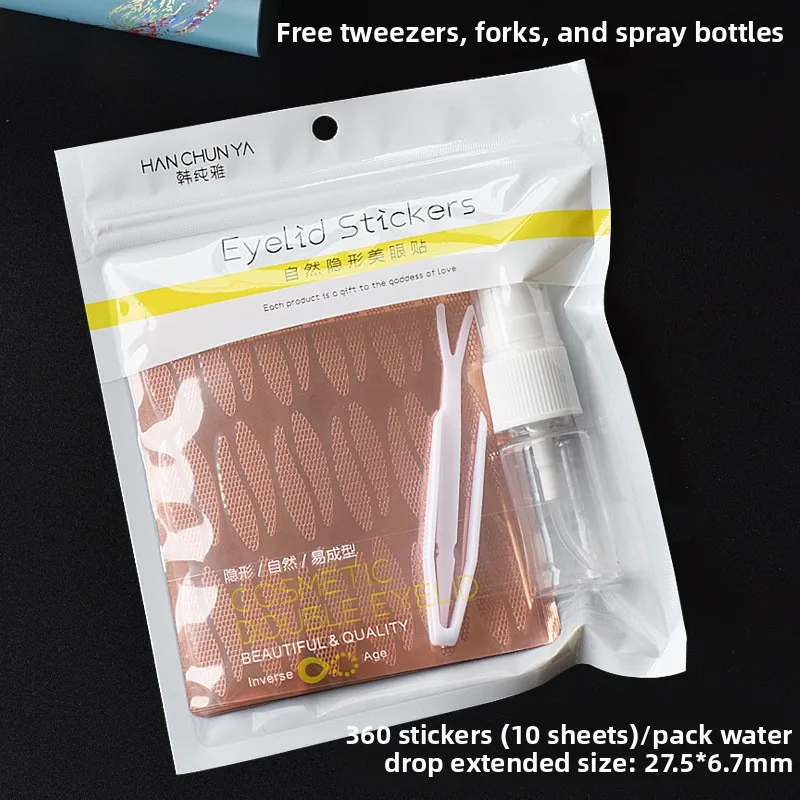 Lace Double Eyelid Patch Water Glued Double Eyelid Tape M/L/XL Half Moon Hollow Breathable 360/480Pcs Eye Beauty Patch with Tool