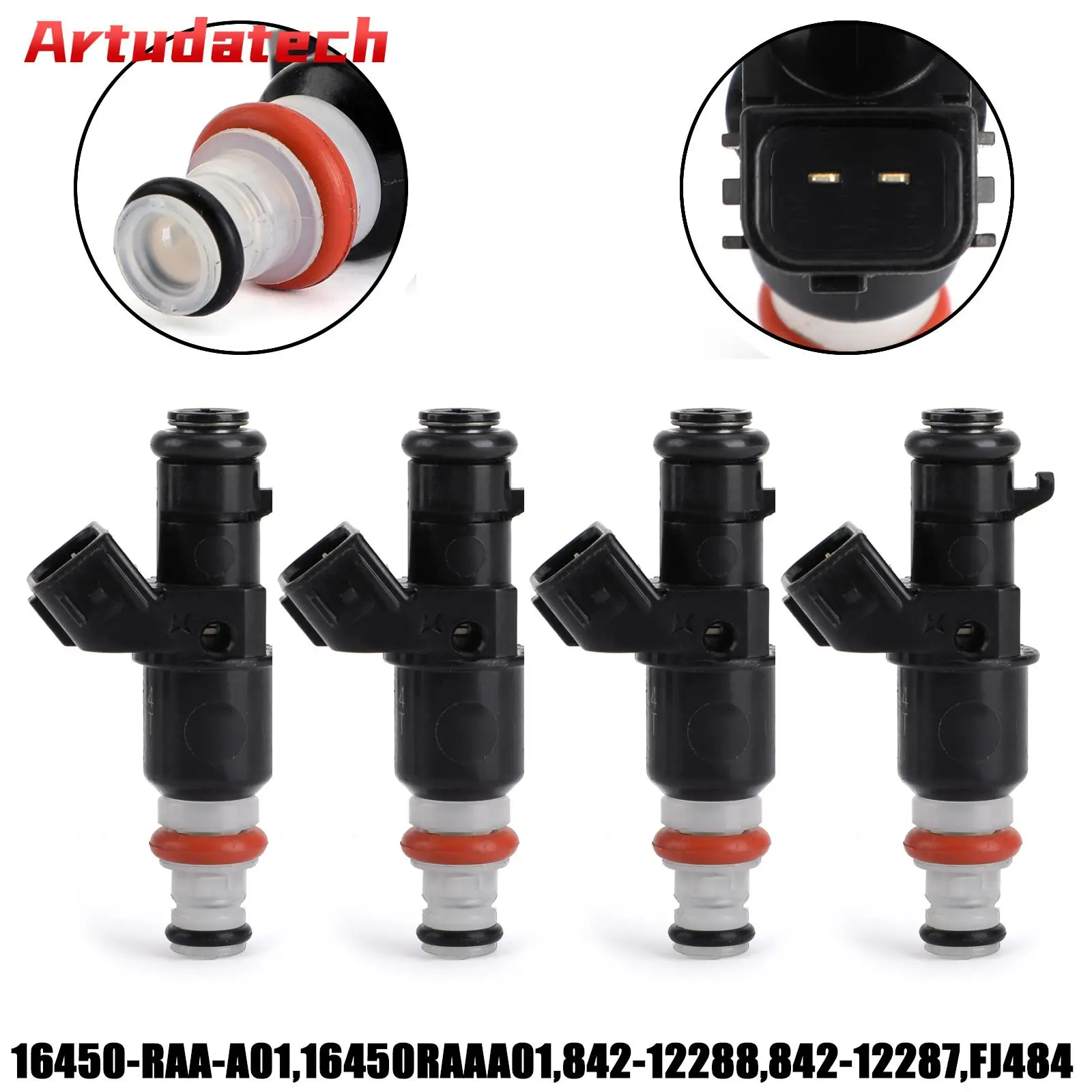 

Artudatech 4PCS Fuel Injectors For Honda Accord 2.4L for ACURA RSX 2.0L 16450RAAA01 842-12287 842-12288 FJ484