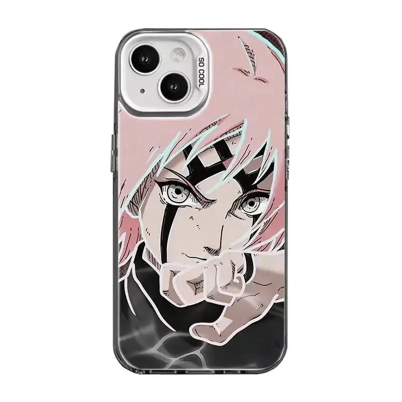 Capa de Telefone Anime Naruto Uchiha Sharingan Sasuke Sakura para iPhone 11 12 13 14 15 16 17 Pro Max Plus, Capa à Prova de Choque Naruto