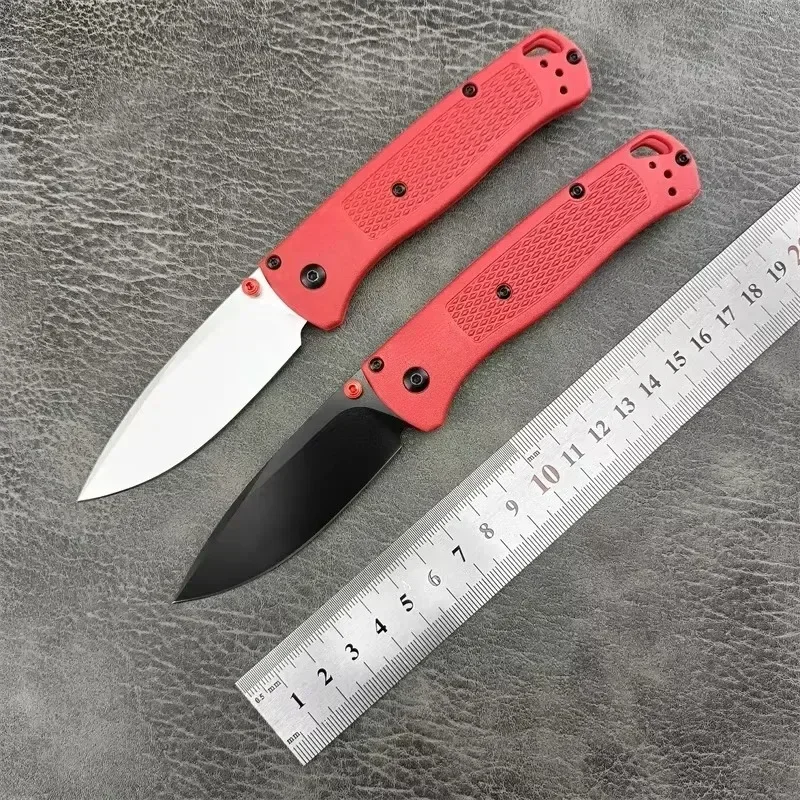 

BM 535 Red Nylon Fiber Handle Pocket Folding Knife 440C Blade Portable Camping Outdoor Hunting Kitchen Multifuctional Tool Knife