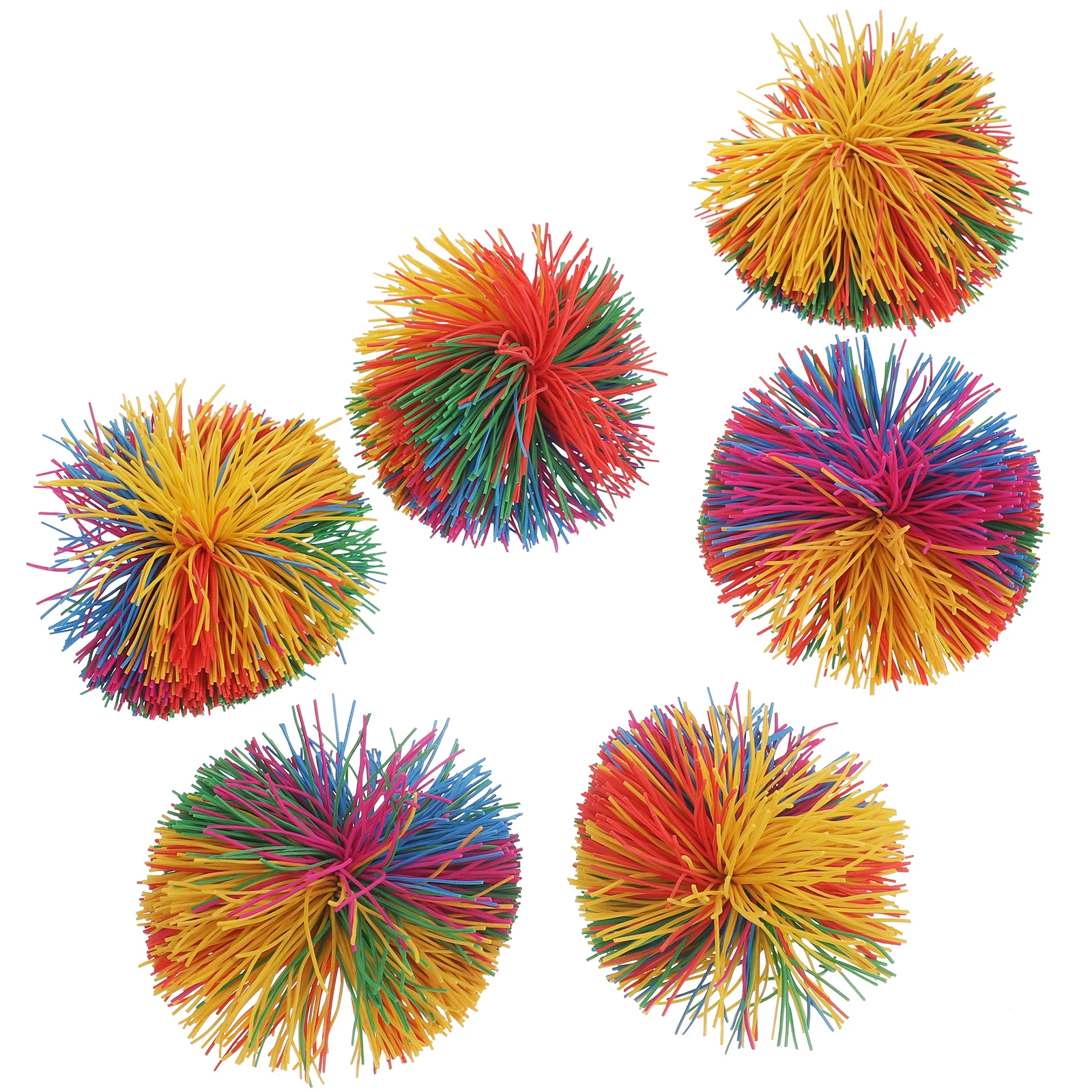 ลูกบอลซิลิโคนสีสันสดใส น้ำหนักเบา สัมผัสนุ่ม ขนาด 6 ซม. 6 ลูก สำหรับเด็ก เล่นเสริมพัฒนาการ คลายเครียด ฝึกการเล่นลูกบอล