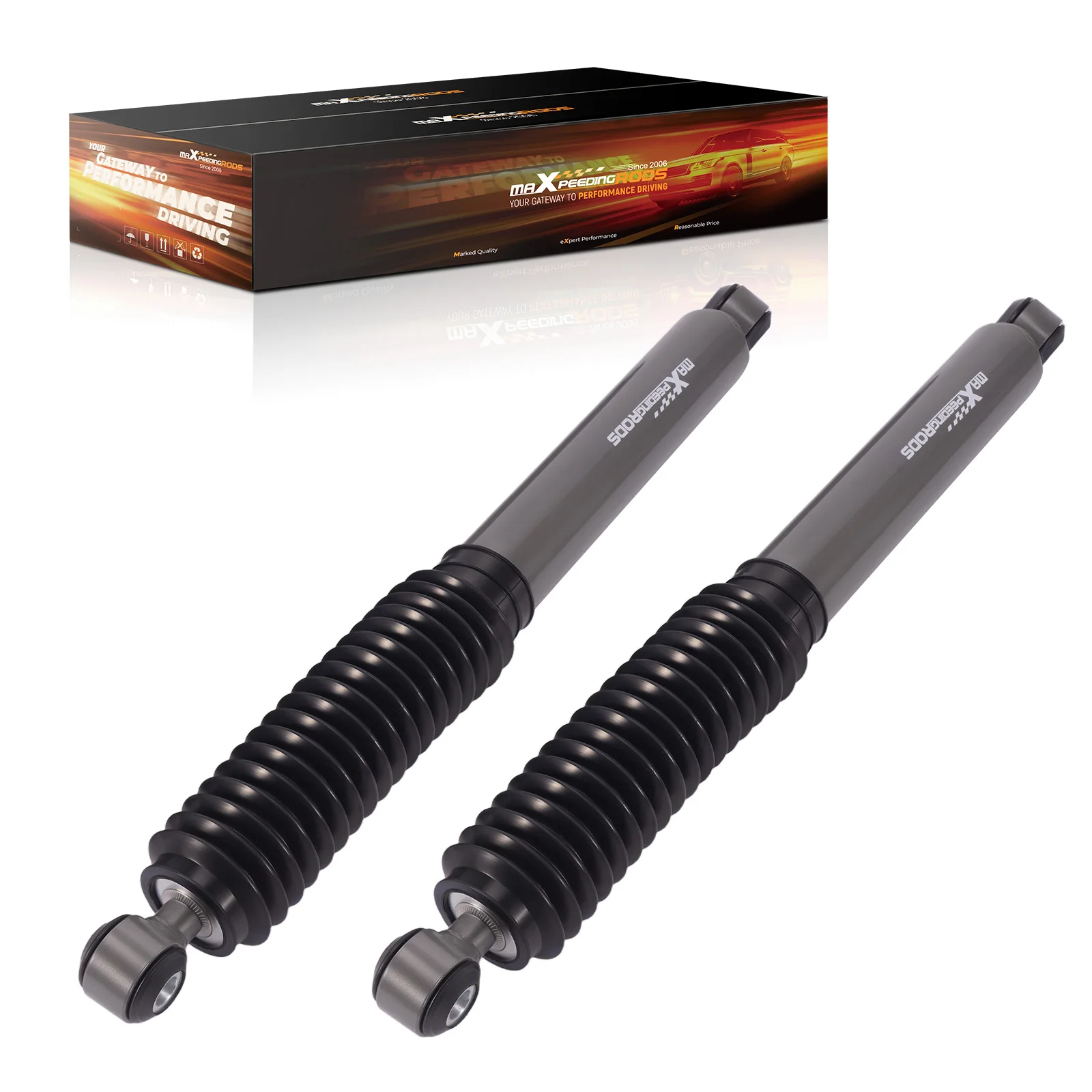 

MaXpeedingrods New 0-2" Rear Shocks with Rubber Bushings for /GMC Silverado/Sierra 1500 1999-2006 2007 Classic 4WD/2WD