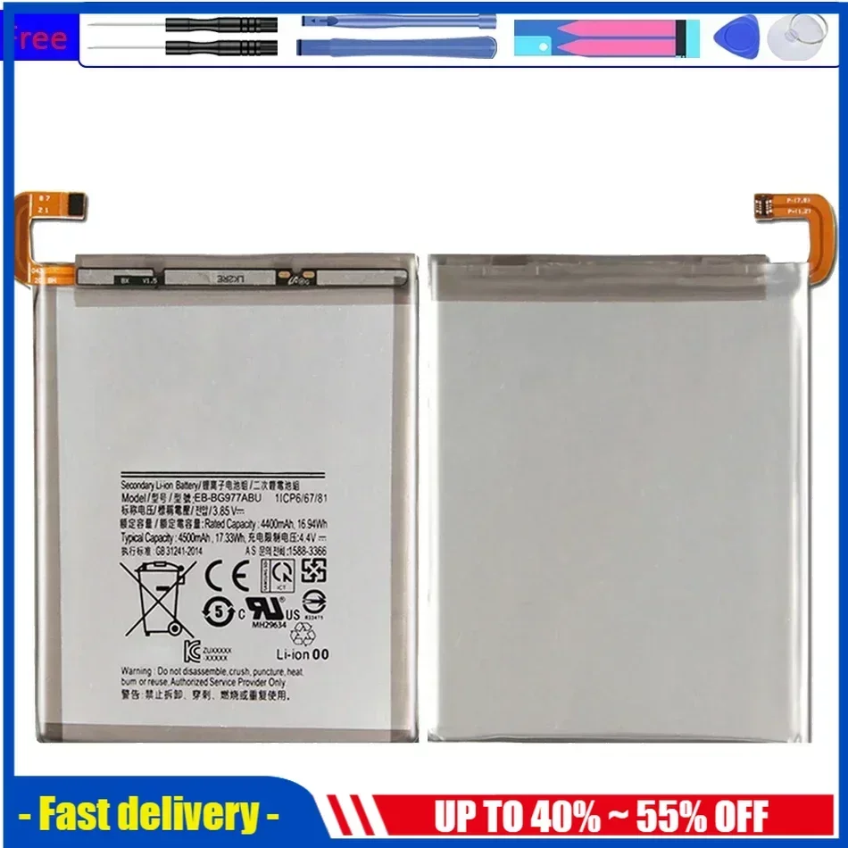 

Battery EB-BG977ABU 4500mAh For Samsung GALAXY S10 5G Version S10 X Version SM-G977 SM-G977V/U/T Batterie Bateria