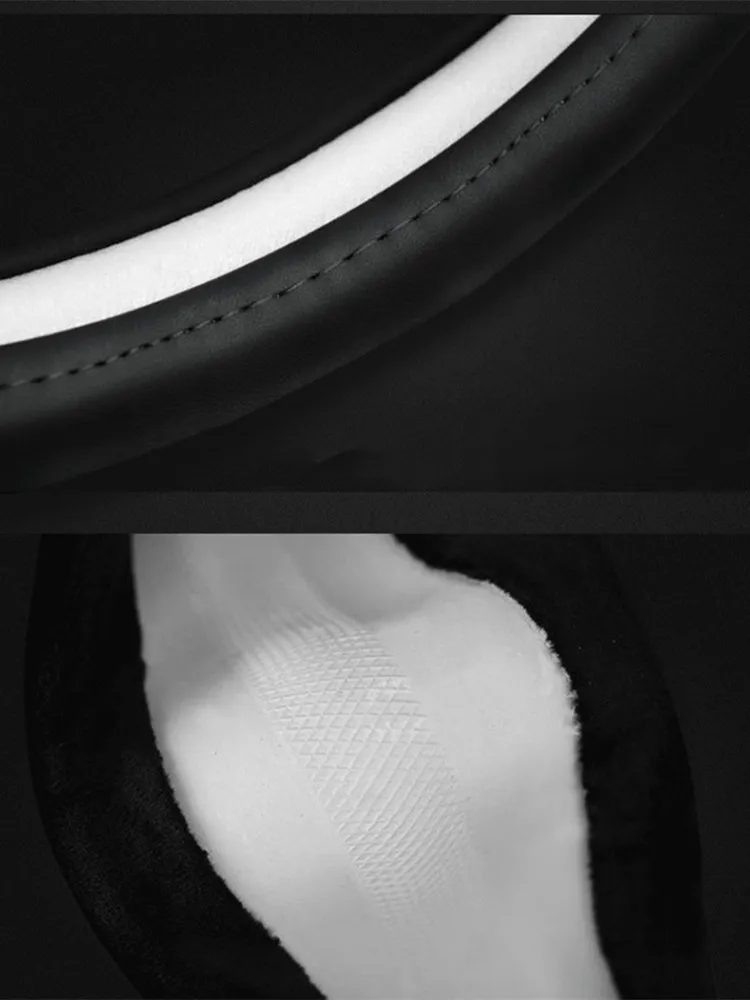 D자형 마이크로 섬유 가죽 자동차 핸들 커버 캡 크리스탈, 폭스바겐 골프 7 2015 폴로 자타 인테리어 액세서리