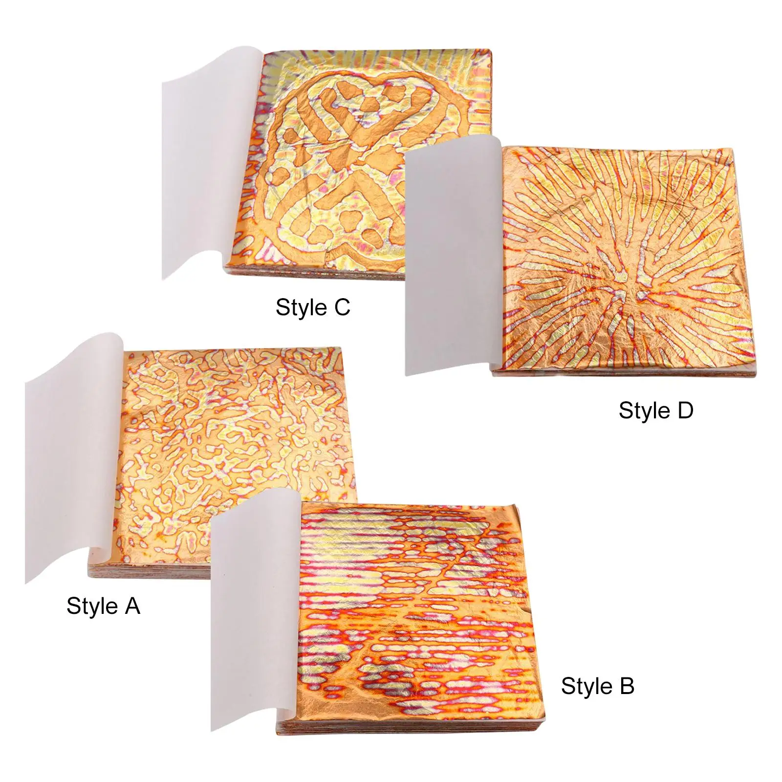 

Imitation Gold Leaf Sheets with Patterns 50 Sheets for Paintings Handcrafts