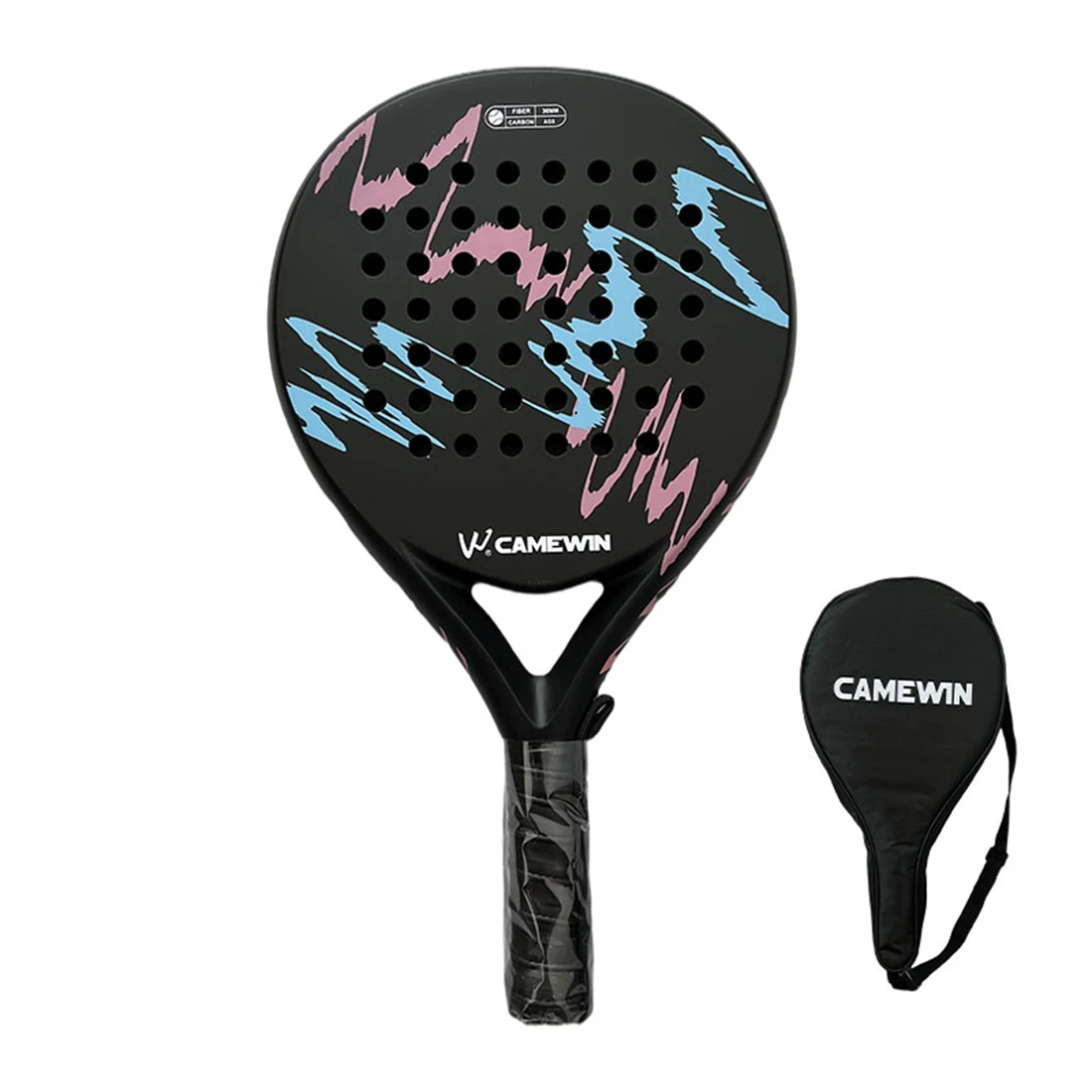 CAMEWIN 4018 Padel Racket Tennis Carbon Fiber Soft EVA Face Tennis Paddle Racquet Racket with Padle Bag Cover,1