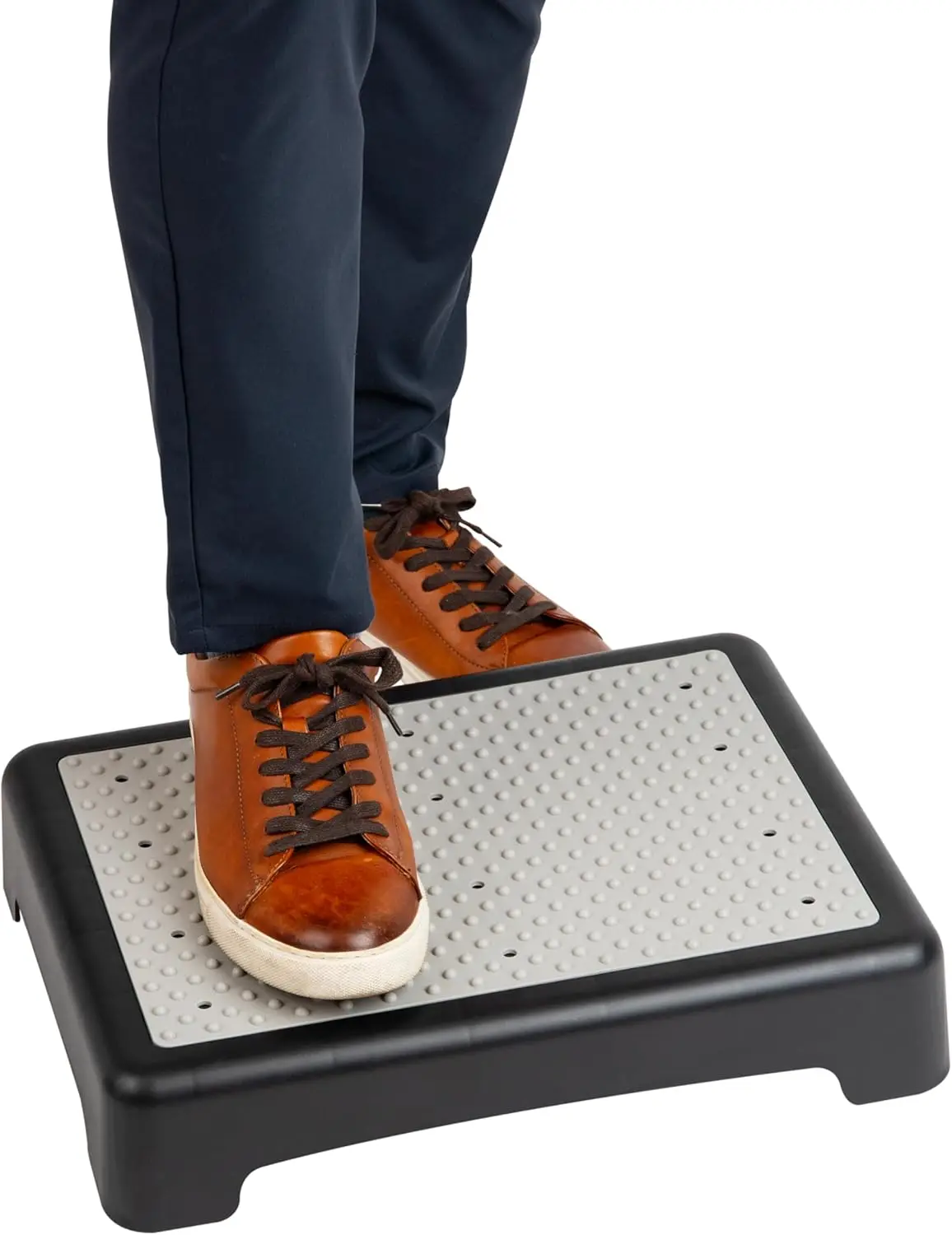 

Platform Booster Step, Step Stool for Seniors, Indoor Outdoor, Riser, 17" L x 13" W x 3.5" H, Black and White