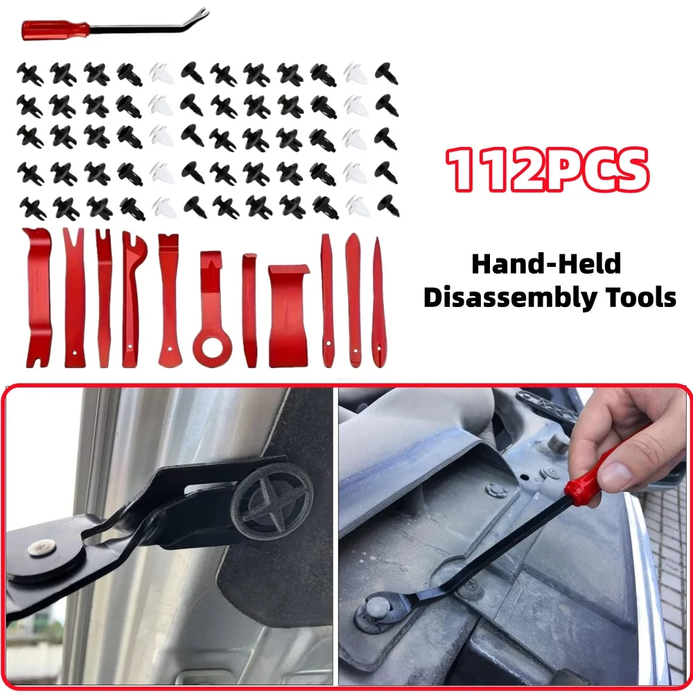 

112Pcs Car Hand-Held Disassembly Tools Interior Door Panel Radio Stereo Dashboard Terminal Disassembly Tool Car Maintenance Tool