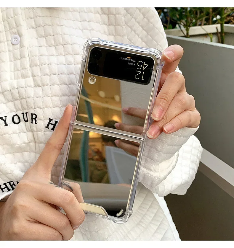 Luxuriöse Handyhülle mit Make-up-Spiegel für Damen und Mädchen, passend für Samsung Galaxy Z Flip 3 4 5 6 7 FE Flip7 Flip6 5G, schlanke, robuste Schutzhülle. – Detail 8