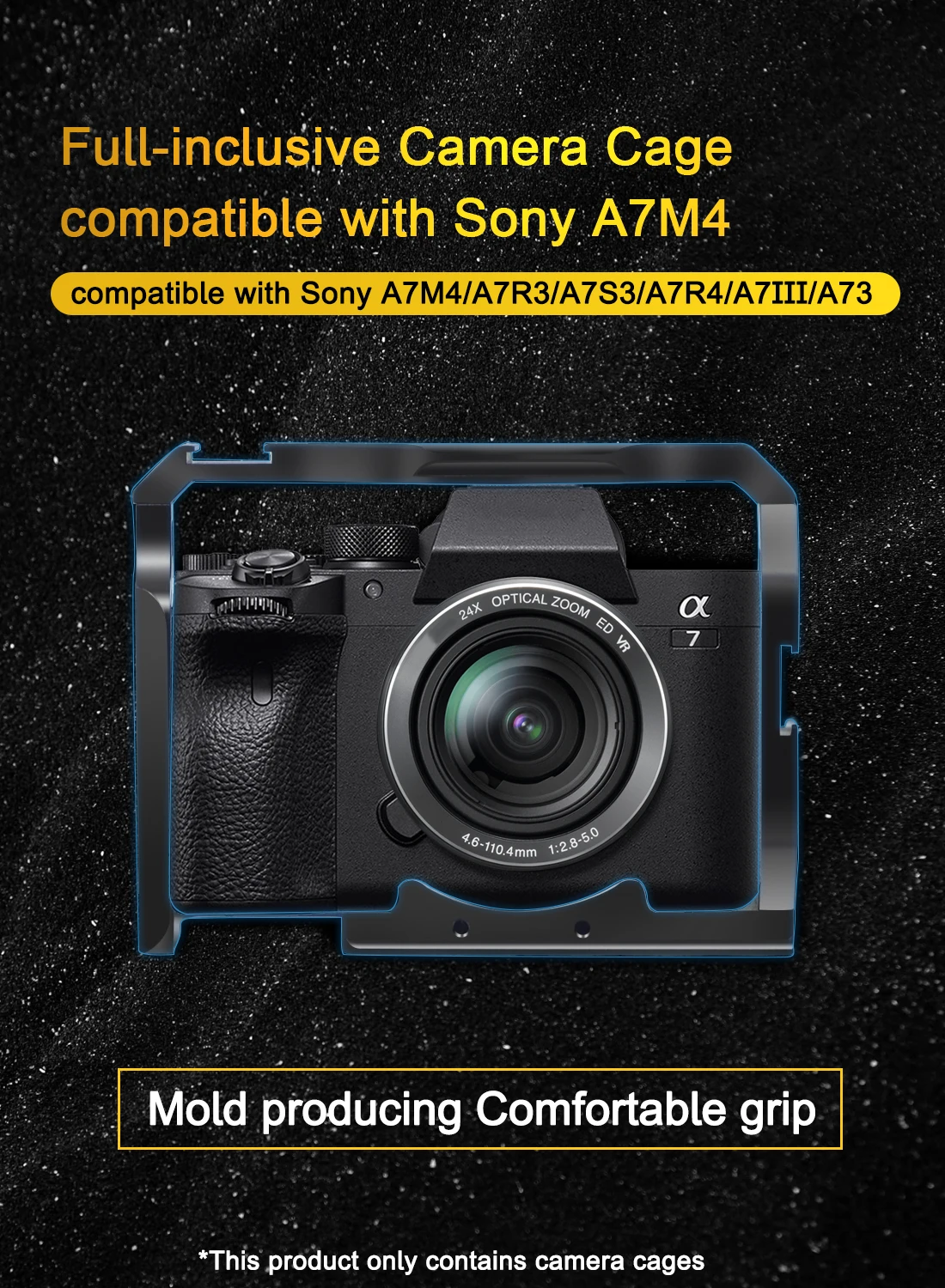A7M4 A7R4 Kamera Vollkäfig Rig Griff Griff Arca-stil Kalten Schuh Halterung ARRI Ortung für Sony Alpha 7S III IV A7M3 A73 A7R3 A7S3 – Detail 1