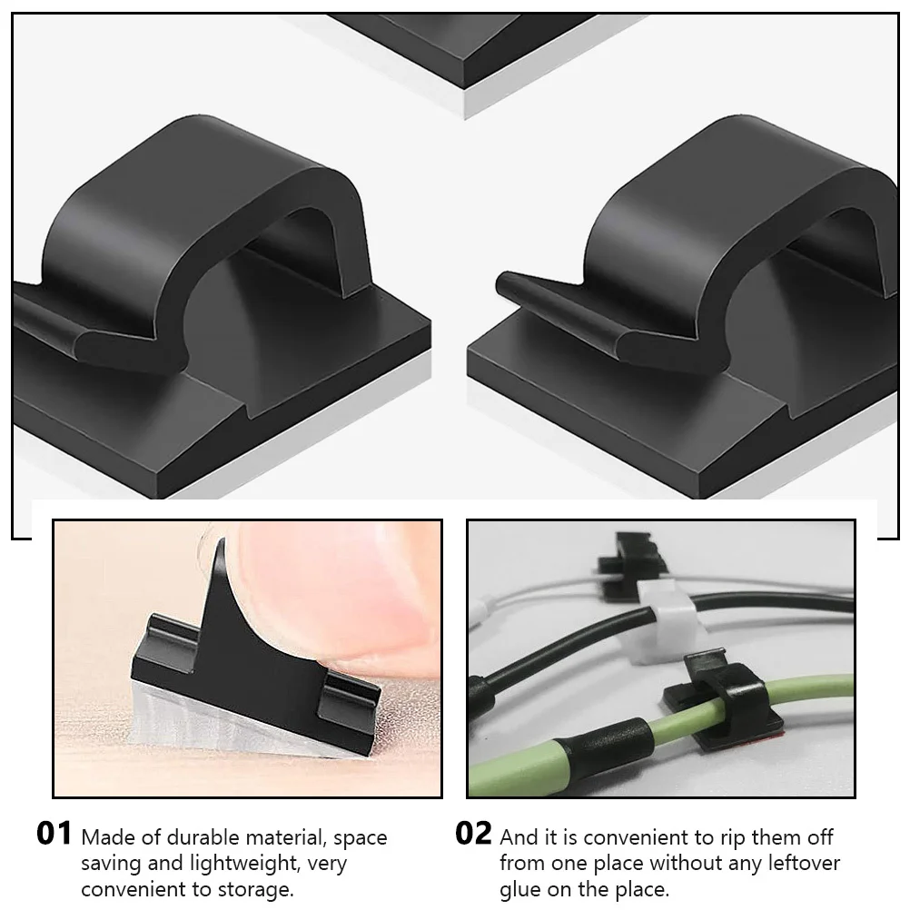 

60pcs Self-Adhesive Cable Clips Mini Wire Management Organizer For Car Home Office Desktop Cord Holder Adhesive Hooks