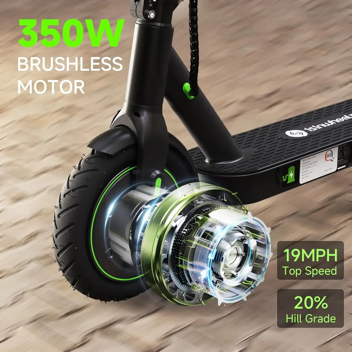 Electric Scooter 19-38 Miles Range,19/21MPH Top Speed, 350/500/750W Motor Cruise Control Electric Scooter Adults for C