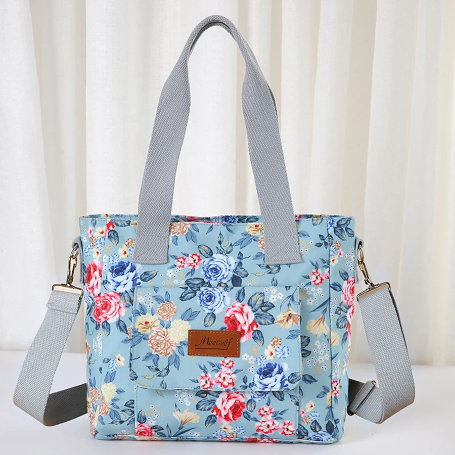 

Модная женская сумка, сумка через плечо на одно плечо с принтом большой емкости, тканевая сумка, ручная сумка для покупок