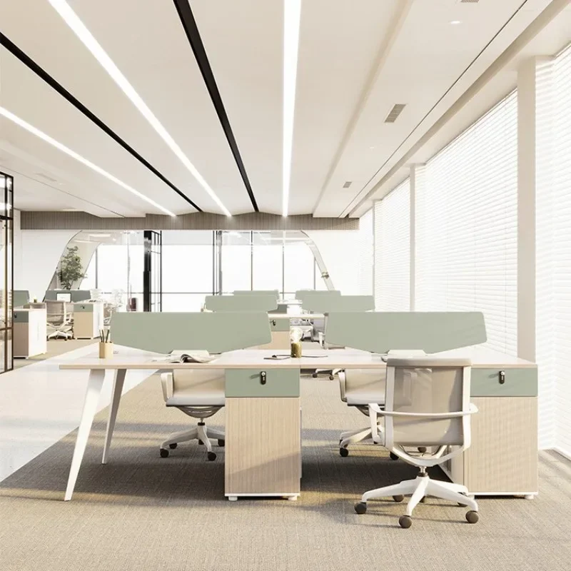 Simple modern office furniture for desks, commercial combination of desks and chairs