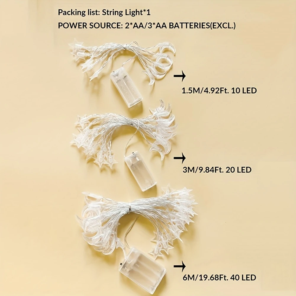 1pc， Light String - Battery Powered, Suitable For Outdoor Activities, Festivals, Parties, Weddings, Halloween, Christmas