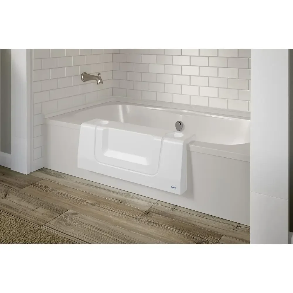 Walk-In Tub Accessibility Kit Convertible Bathtub Traditional Bath And Step-In Shower Large Size White Fast Installation