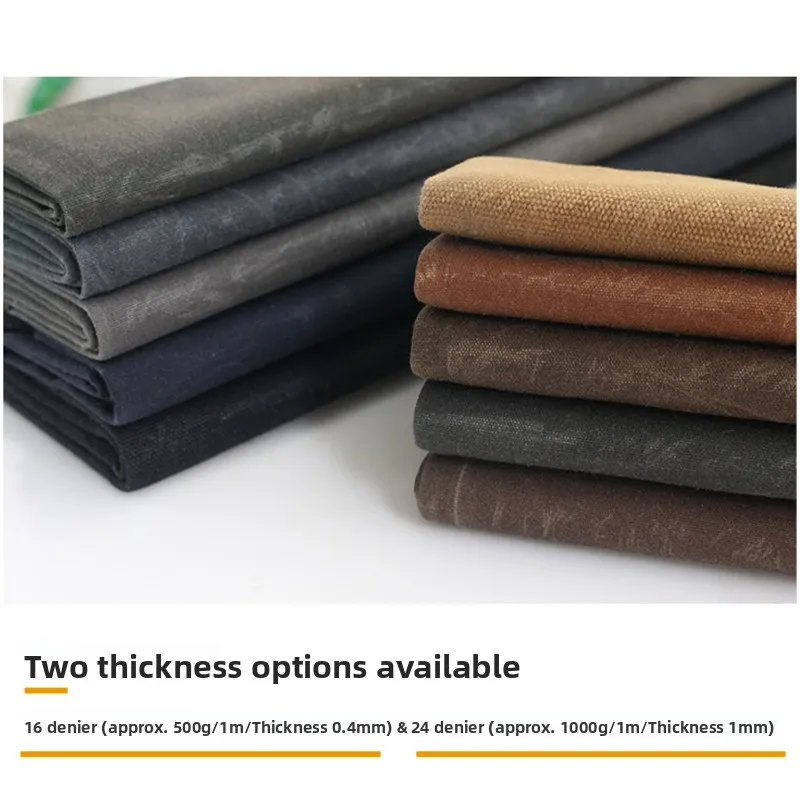 Thickened Pure Cotton Wax Oil Waterproof Canvas Jacket Fabric Handmade DIY Special Thickened Wear-resistant Aged for Bags