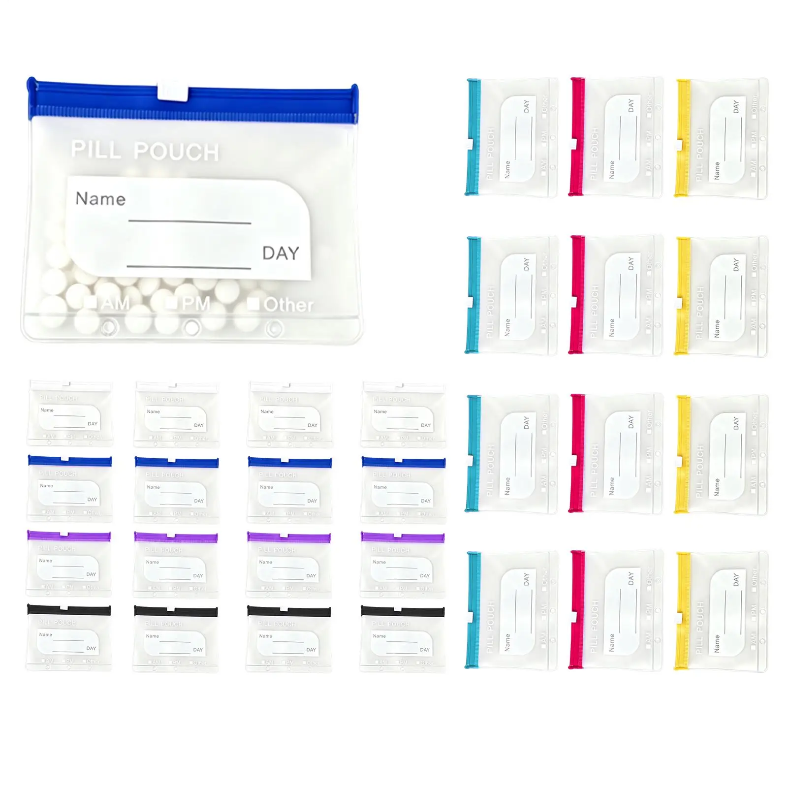 Pill Pouches For Travel Waterproof Travel Tablets Storage Organizer Waterproof Pill Pouch For Home Office Work Daily Vacation