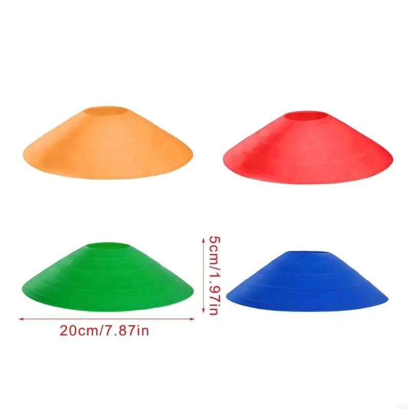 5PCS柔軟なカラフルな練習コーンラウンドエッジトレーニングコーンサッカーのコーチングとスポーツ用のポリエチレンテクスチャ