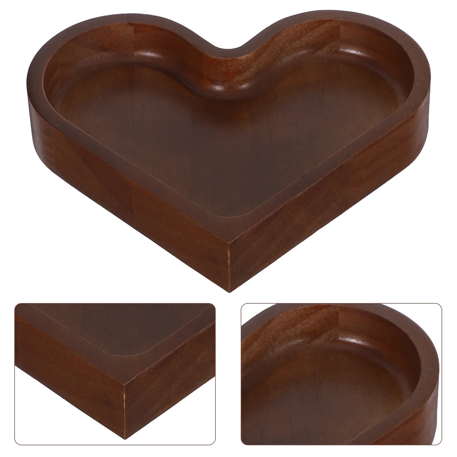

Heart Shaped Wooden Tray Valentine Day Serving Plate Natural Elegance Design for Fruit Dessert Display Party Use