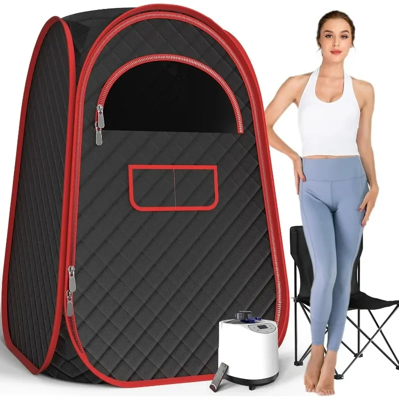 Portable Sauna Box - Full Body Steam Sauna, Portable Sauna for Home with 2.6 L 110V Steamer, Remote Control, Easy to Carry