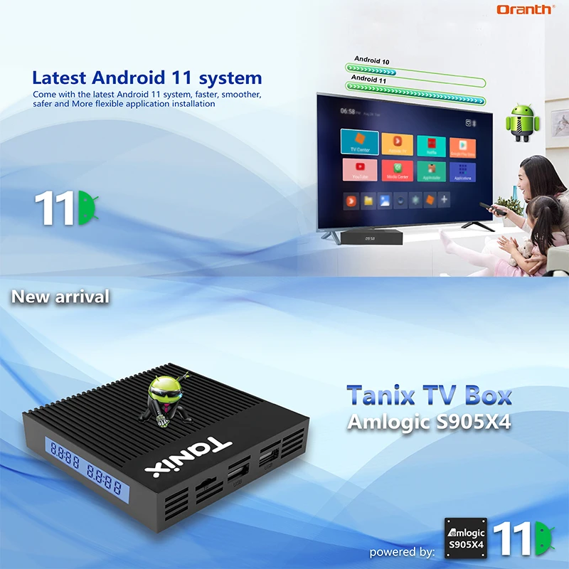 Original Tanix X4 Smart TV Box Android11.0 Amlogic S905X4 4GB RAM 32GB 64GB ROM 3D BT 2.4G&5G Wifi HDR Media Player Set Top Box