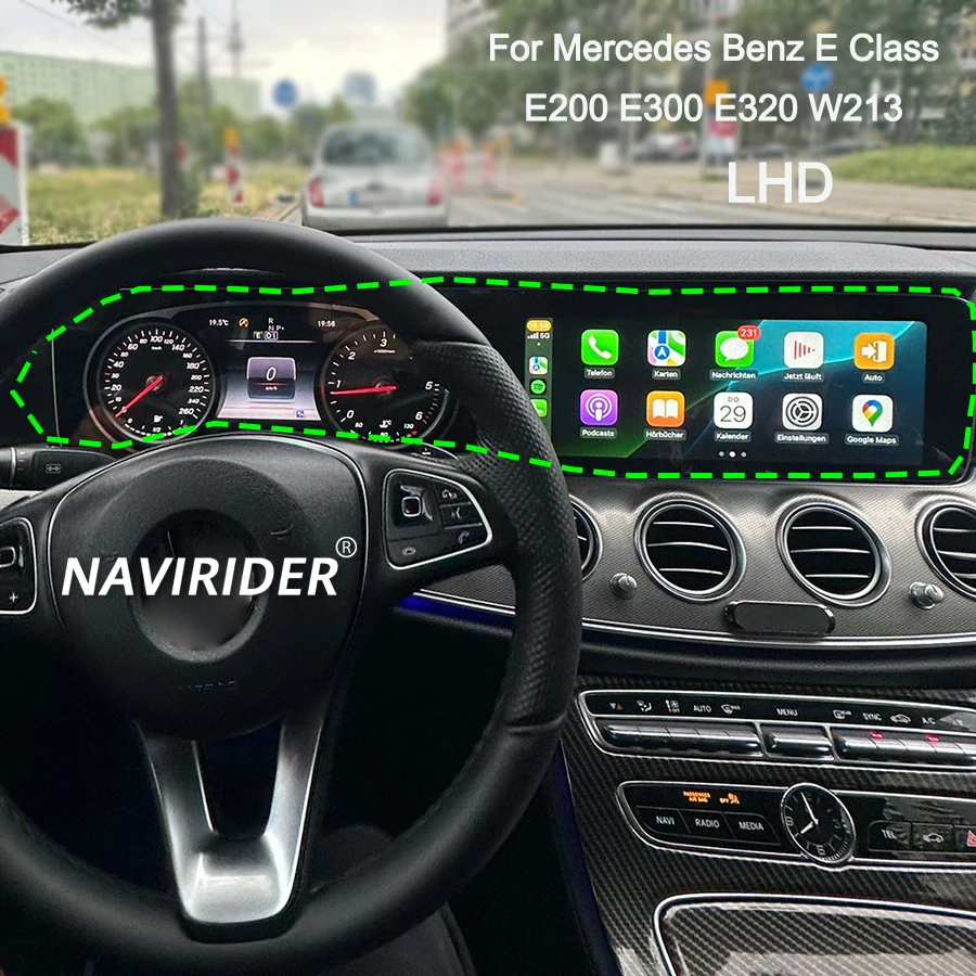 12.3 Inch Touch Screen For Mercedes Benz W213 2016-2019 LHD Car Radio Stereo Multimedia Video Player Carplay Auto GPS Navigation