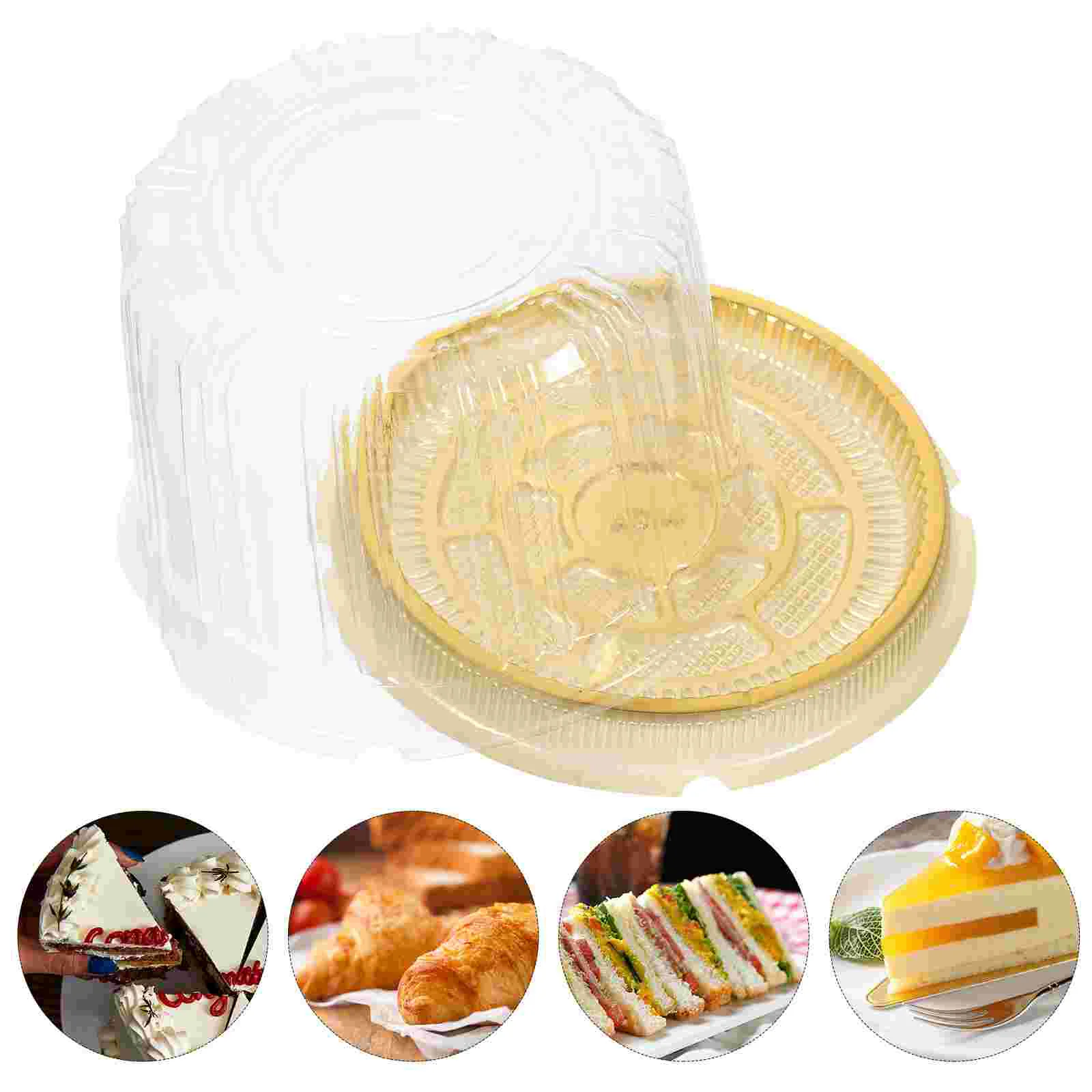 10pcs Cake Cheese Storage Boxes 4 Inch Clear PET Plastic Containers Lids Bakery Packaging Supplies Party Disposable Dishes