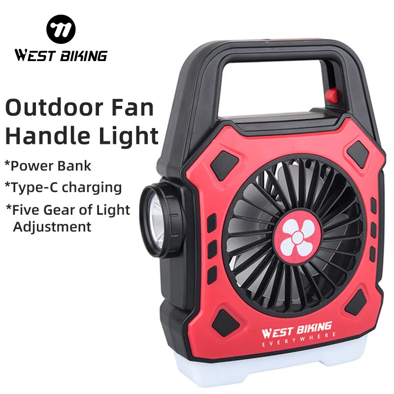 

Camping Fan Light, Multi-Function Fast-Charge Portable Lantern for Outdoor, Handheld Work Light with Spotlight