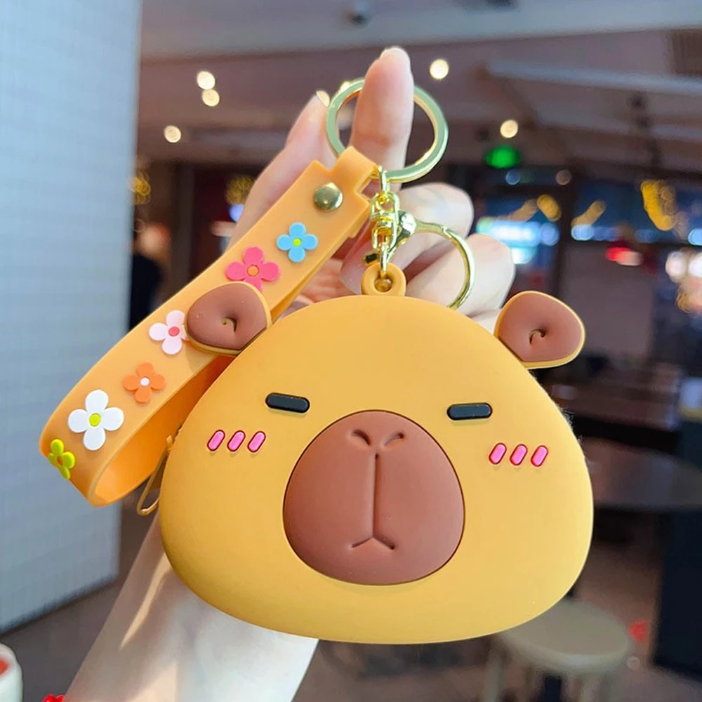 1 Fashionable Capybara Keychain Coin Purse—Made of Silicone, Multifunctional Zipper Lipstick Storage Bag, Cute Design for Women, Suitable for Coin Purses, Backpack Decorations, Bag Accessories, Unique Phone Accessories, Perfect for Women's Wallets and Phone Accessories, a Great Gift Choice