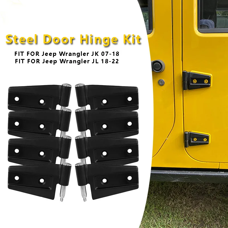 

Steel Door Hinge Kit For Jeep Wrangler JK 2007-2017 JL 2018-2022 Gladiator JT 4-Door Replacement