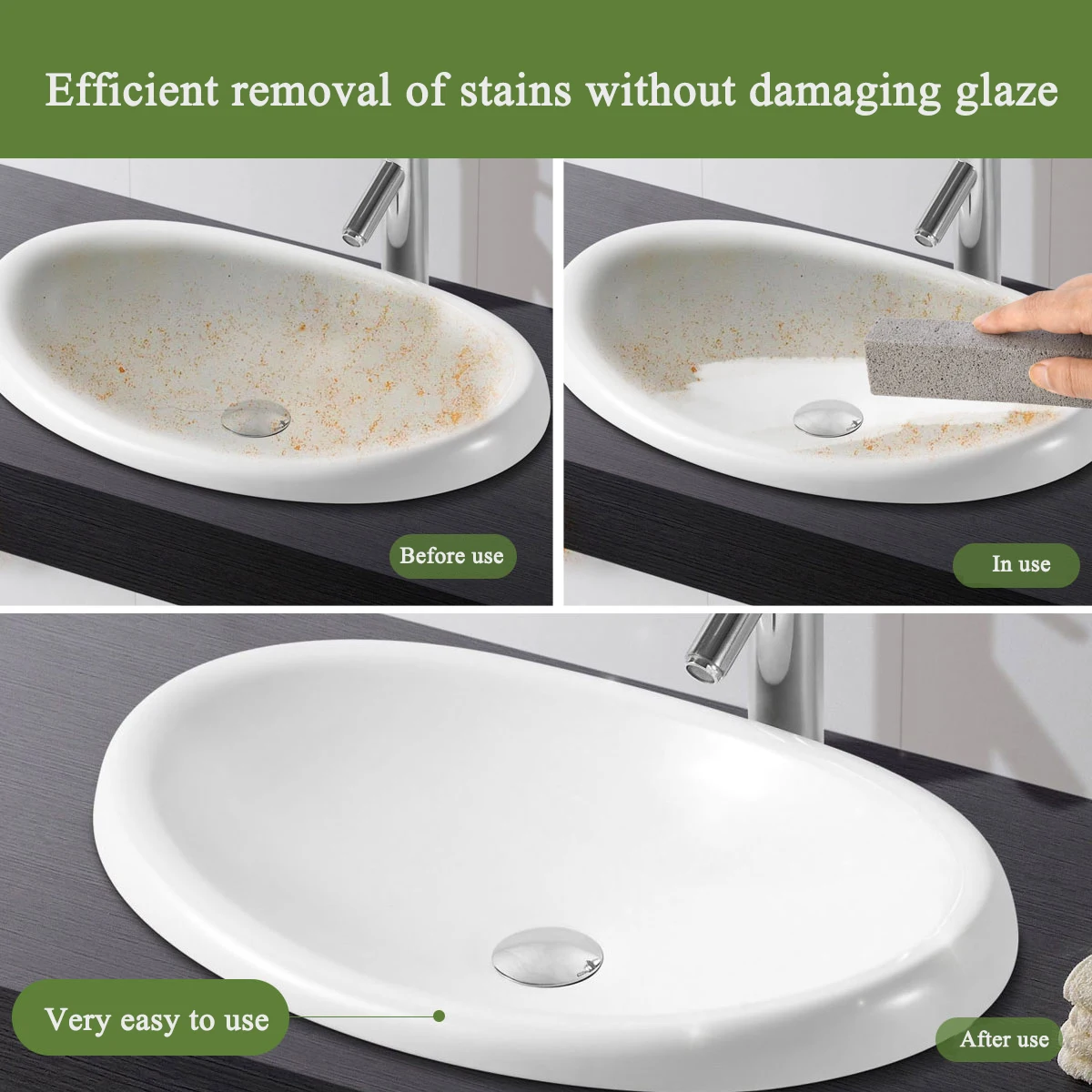 3PCS Toilet Cleaning Bowl Stick Strip Powerfully Cleans Hard Water Rings for Bathtubs Kitchen Sink