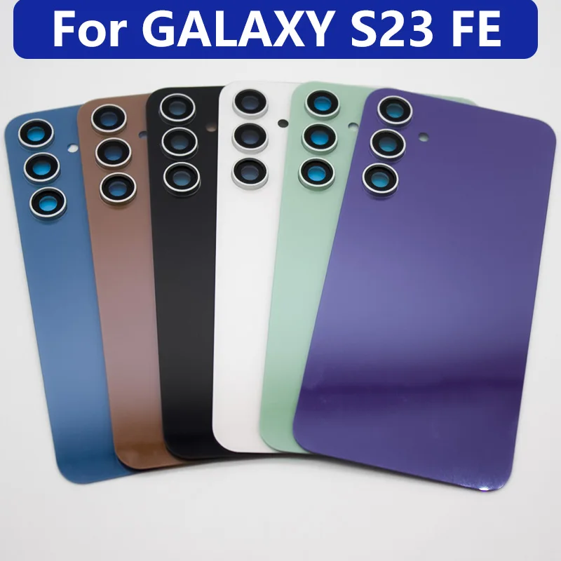 

S23FE Housing Cover For Samsung Galaxy S23 FE 6.4'' Glass Cover Battery Back Case Door Rear Panel Parts With camera lens