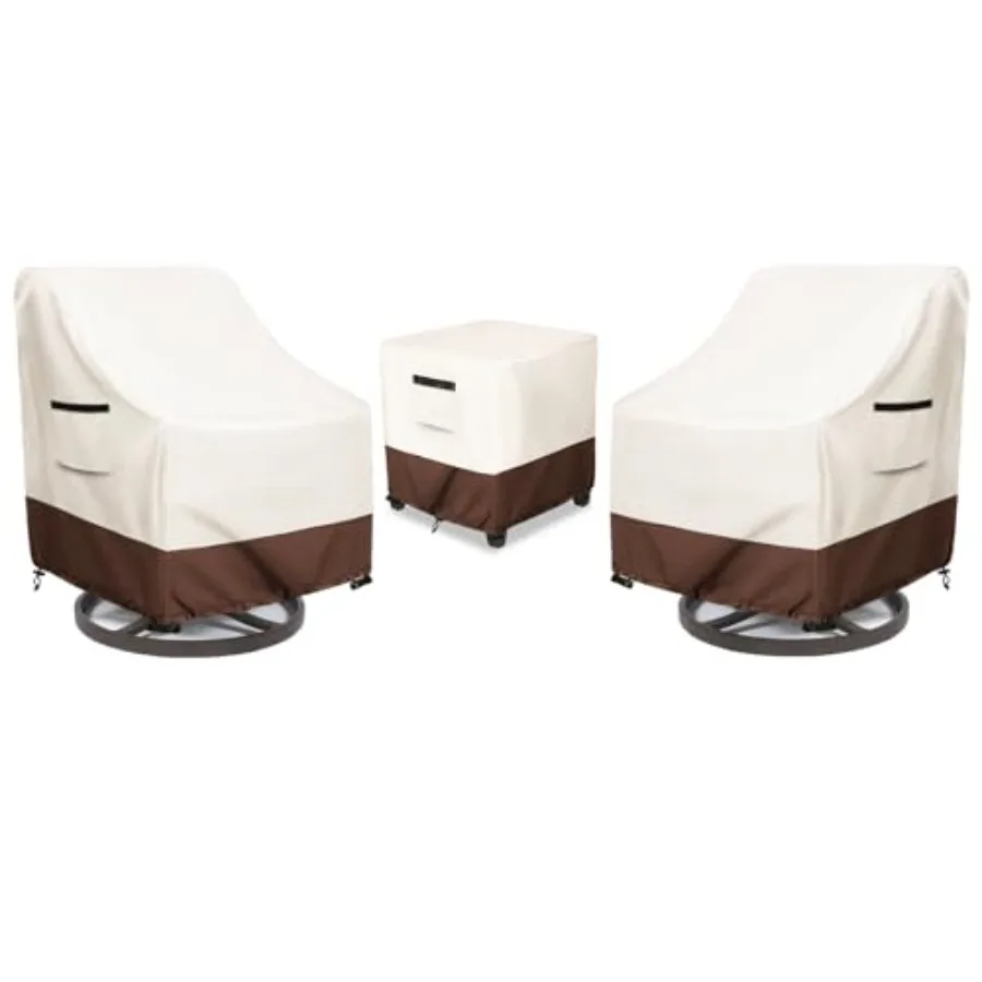 

Patio Furniture Set Covers for 3 Pcs Outdoor BistroWaterproof 100% Outdoor Furniture Cover for 2 Swivel Chairs and Coffee Table
